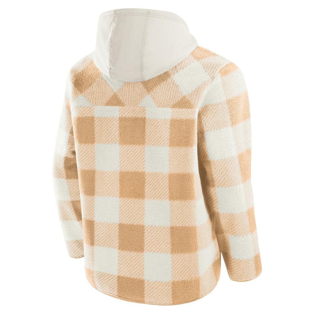 Fanatics Pittsburgh Steelers Elements Plaid Polar Fleece Quarter-Zip Hoodie Tan