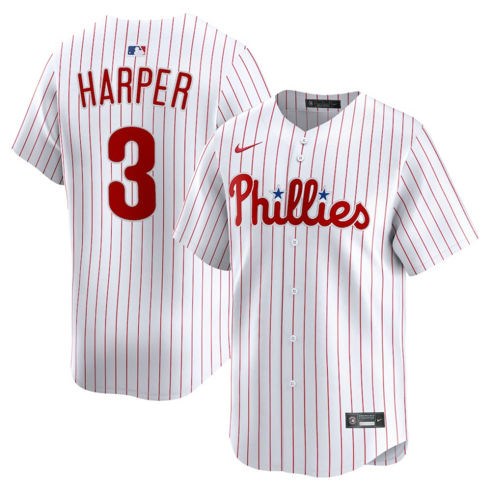 Bryce Harper Philadelphia Phillies Nike Home Limited Player Jersey - White - Nike Discount
