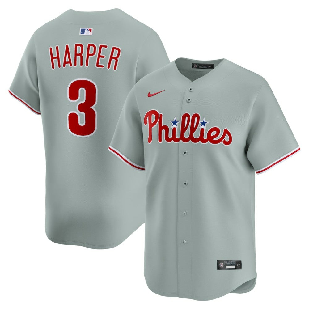Bryce Harper Philadelphia Phillies Nike Road Limited Player Jersey - Gray - Nike Lifestyle