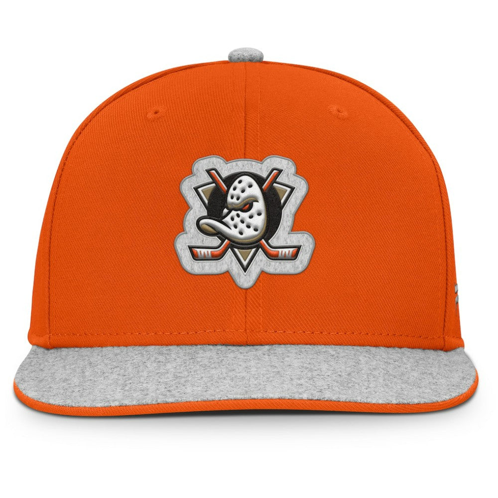 Anaheim Ducks Fanatics Fundamentals Loden Snapback Hat - Orange - NHL 202777490
