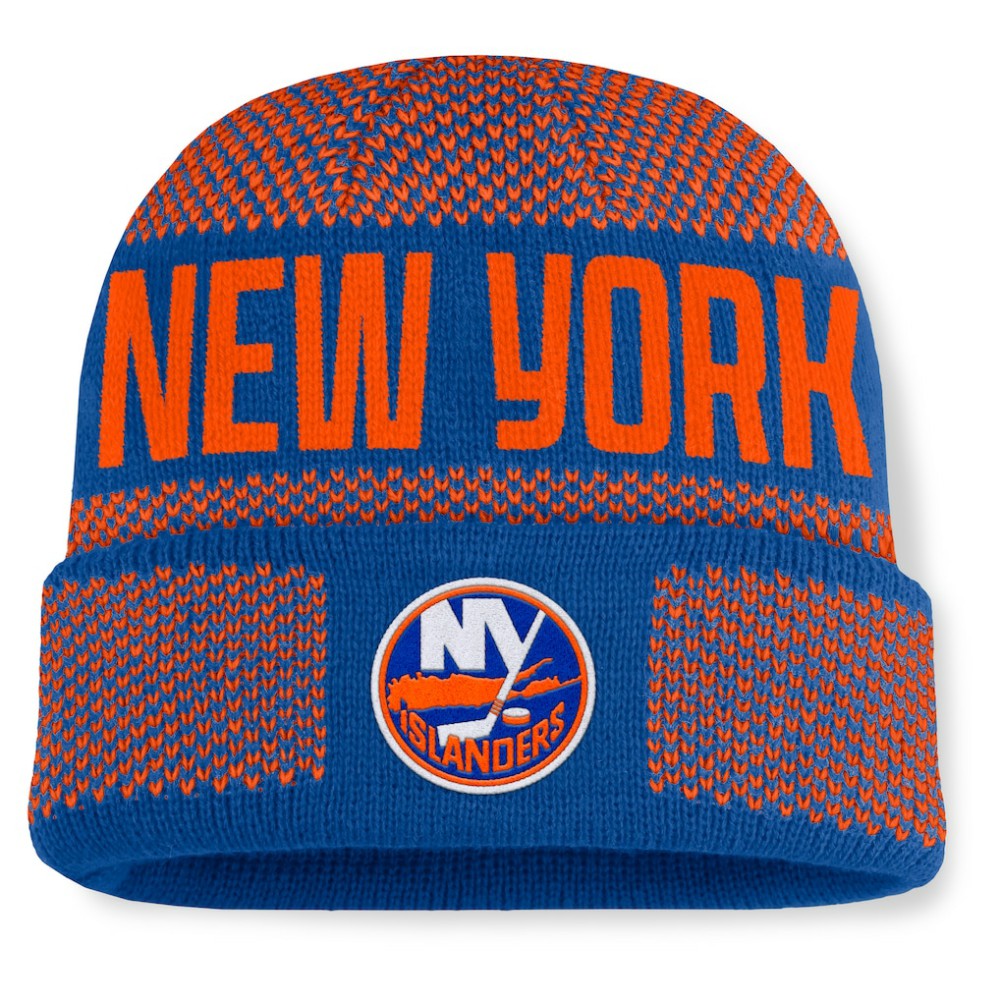 New York Islanders Fanatics Fundamentals Shelter Cuffed Knit Hat - Royal/Orange - NHL 202777524