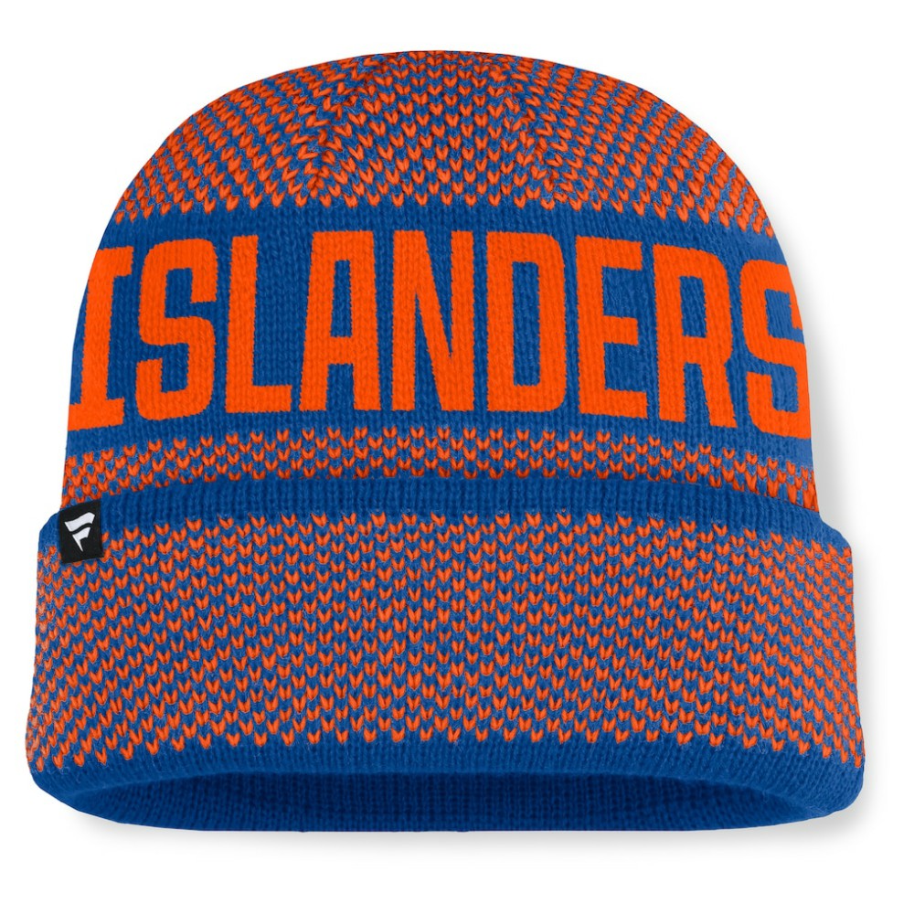 New York Islanders Fanatics Fundamentals Shelter Cuffed Knit Hat - Royal/Orange - NHL 202777524
