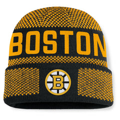 Boston Bruins Fanatics Fundamentals Shelter Cuffed Knit Hat - Black/Gold - NHL 202777549