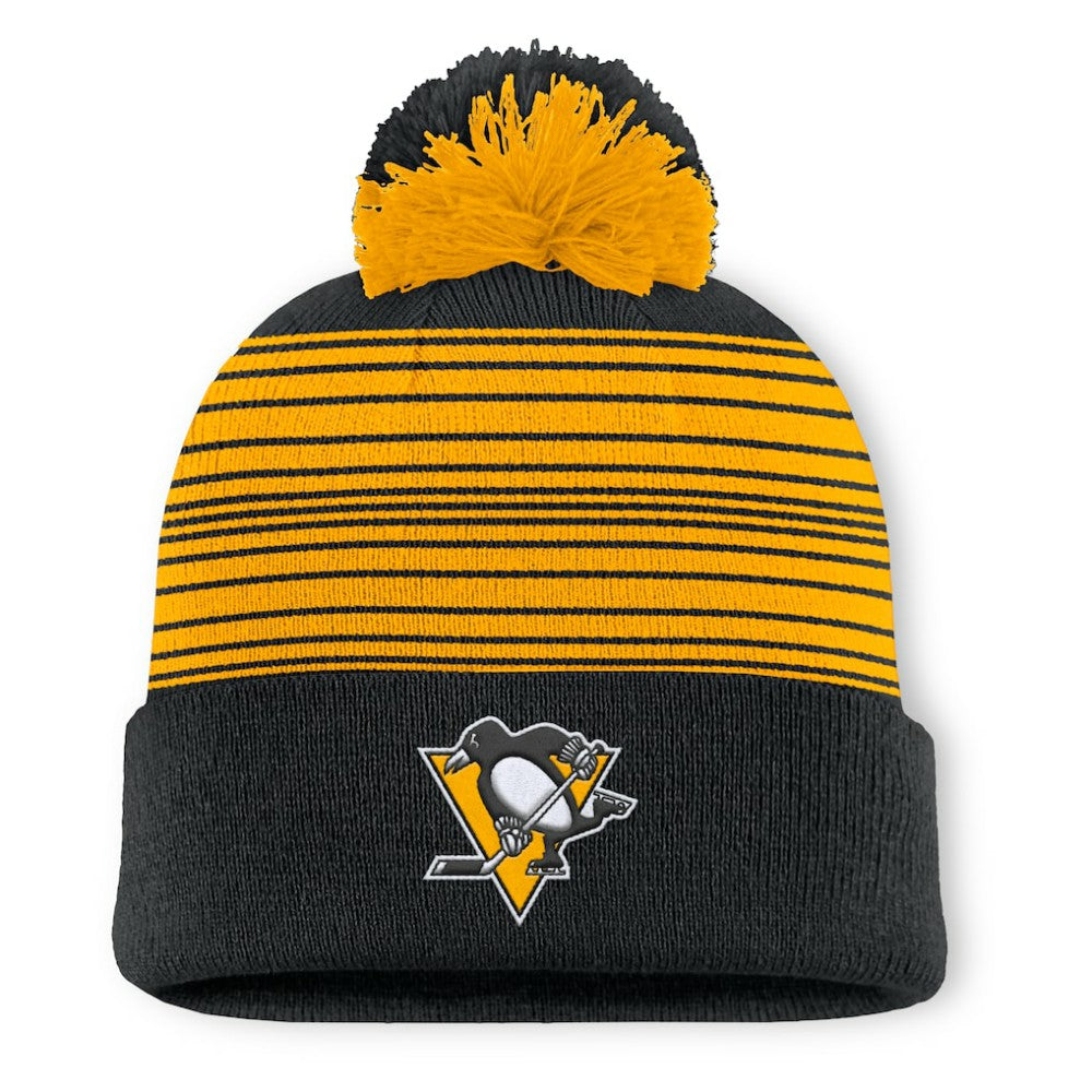 Pittsburgh Penguins Fanatics Fundamental Spirit Cuffed Pom Knit Hat - Black - NHL 202777559