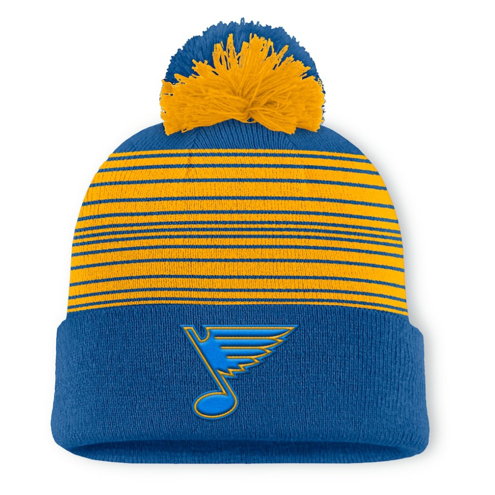 St. Louis Blues Fanatics Fundamental Spirit Cuffed Pom Knit Hat - Navy - NHL 202777565