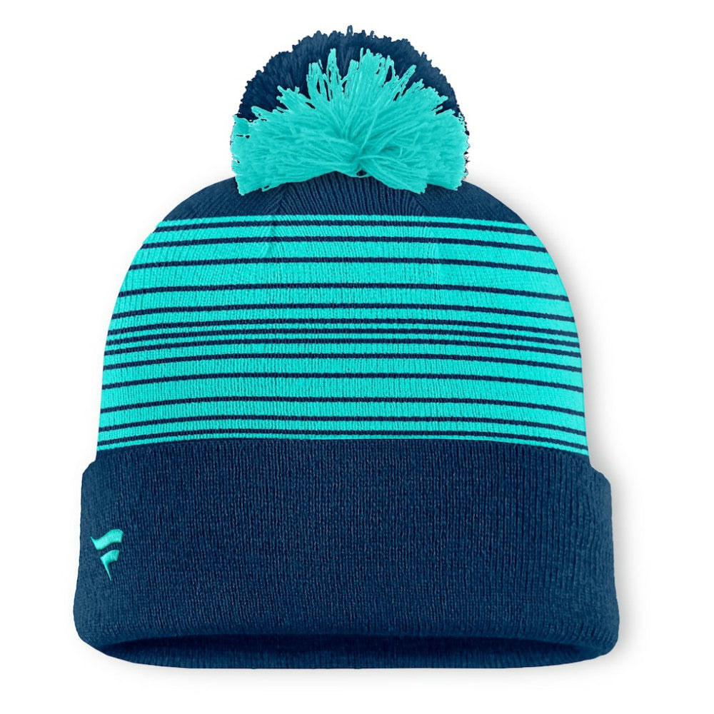 Seattle Kraken Fanatics Fundamental Spirit Cuffed Pom Knit Hat - Deep Sea Blue - NHL 202777570