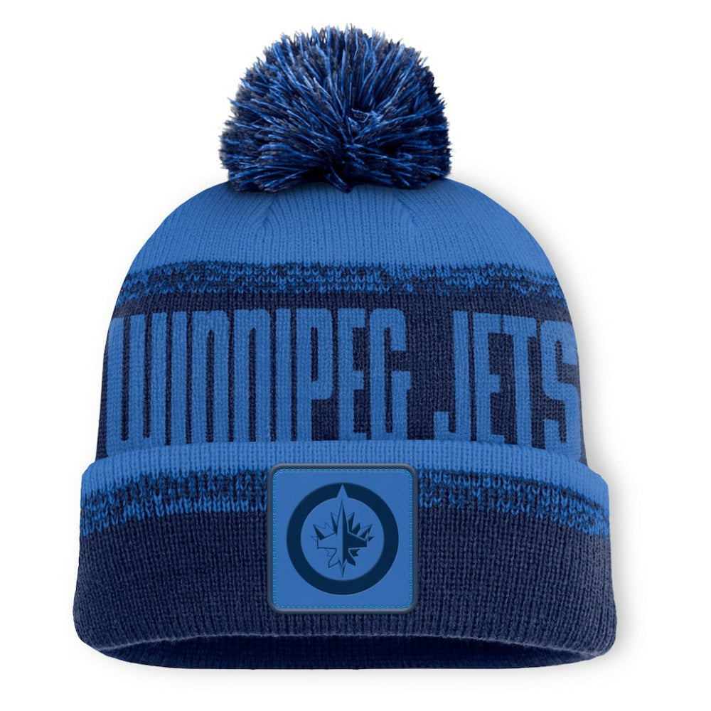 Winnipeg Jets Fanatics Fundamentals Thrive Cuffed Knit Hat with Pom - Navy/Blue - NHL 202777573