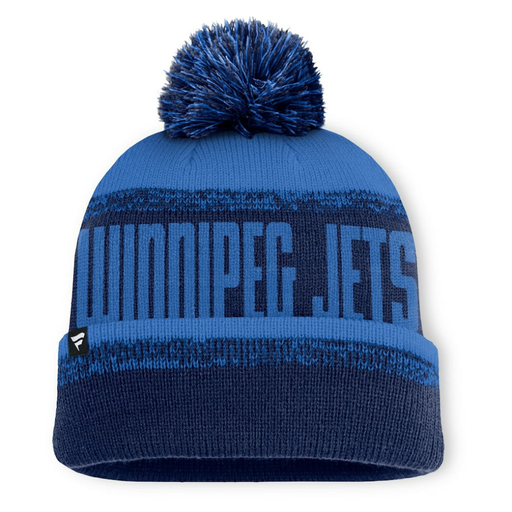 Winnipeg Jets Fanatics Fundamentals Thrive Cuffed Knit Hat with Pom - Navy/Blue - NHL 202777573