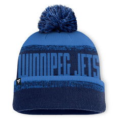 Winnipeg Jets Fanatics Fundamentals Thrive Cuffed Knit Hat with Pom - Navy/Blue - NHL 202777573