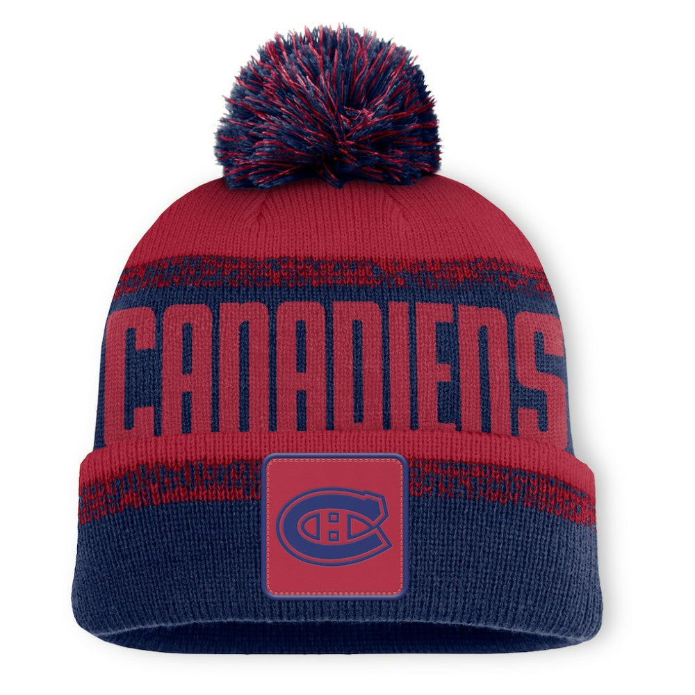 Montreal Canadiens Fanatics Fundamentals Thrive Cuffed Knit Hat with Pom - Navy/Red - NHL 202777574