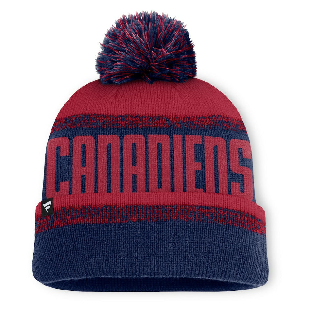 Montreal Canadiens Fanatics Fundamentals Thrive Cuffed Knit Hat with Pom - Navy/Red - NHL 202777574