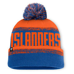New York Islanders Fanatics Fundamentals Thrive Cuffed Knit Hat with Pom - Royal/Orange - NHL 202777577