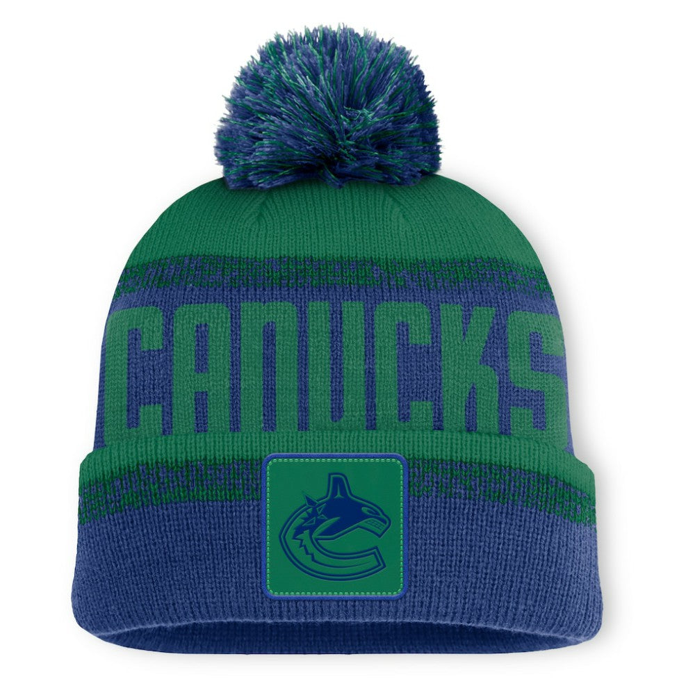 Vancouver Canucks Fanatics Fundamentals Thrive Cuffed Knit Hat with Pom - Blue/Green - NHL 202777590
