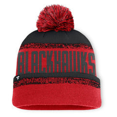 Chicago Blackhawks Fanatics Fundamentals Thrive Cuffed Knit Hat with Pom - Red/Black - NHL 202777604