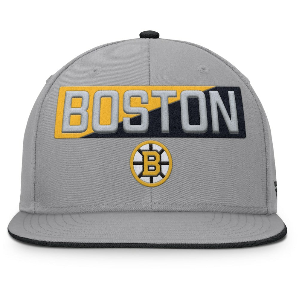 Boston Bruins Fanatics Fundamentals Duo Split Logo Snapback Hat - Gray - NHL 202777617