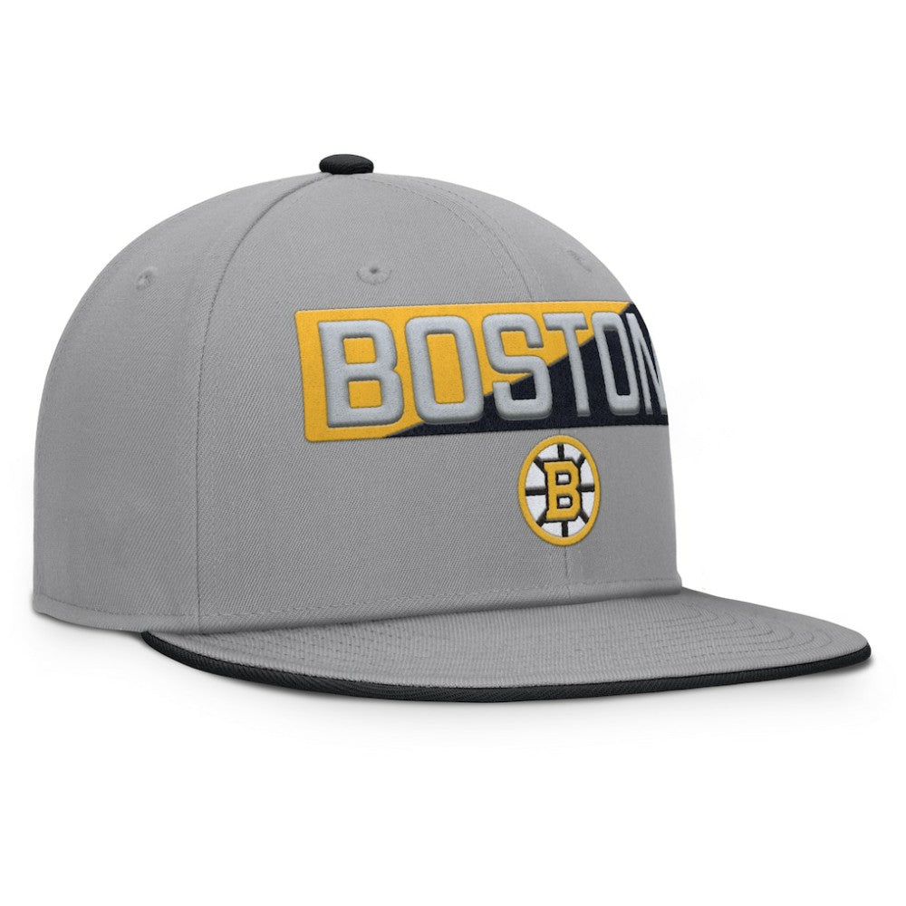 Boston Bruins Fanatics Fundamentals Duo Split Logo Snapback Hat - Gray - NHL 202777617
