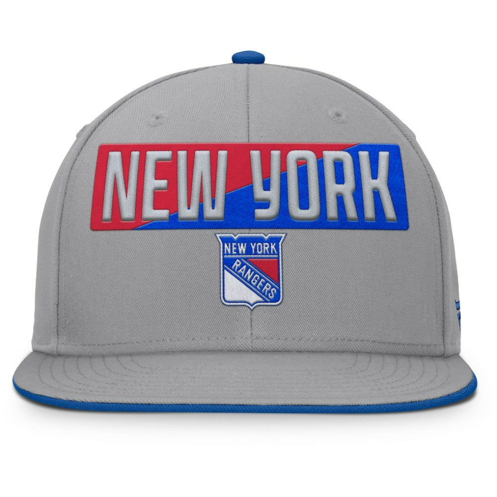 New York Rangers Fanatics Fundamentals Duo Split Logo Snapback Hat - Gray - NHL 202777622