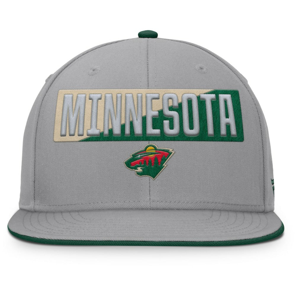 Minnesota Wild Fanatics Fundamentals Duo Split Logo Snapback Hat - Gray - NHL 202777624