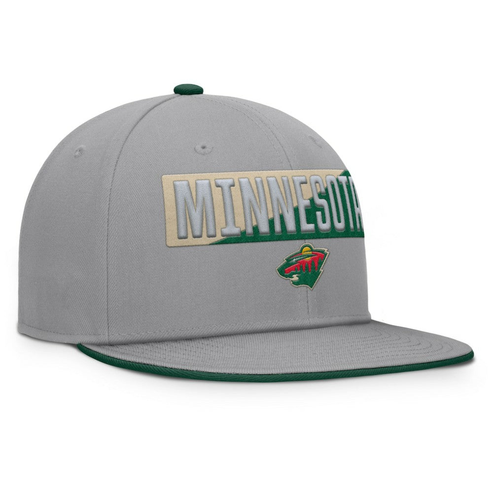 Minnesota Wild Fanatics Fundamentals Duo Split Logo Snapback Hat - Gray - NHL 202777624