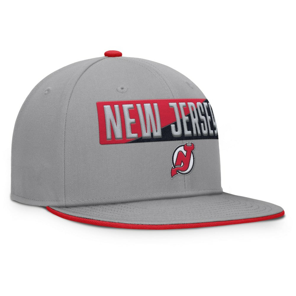 New Jersey Devils Fanatics Fundamentals Duo Split Logo Snapback Hat - Gray - NHL 202777625