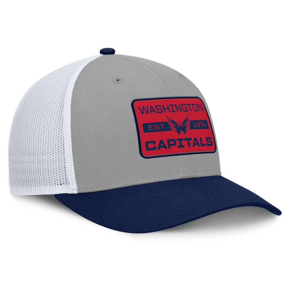 Washington Capitals Fanatics Fundamental Adapt Trucker Adjustable Hat - Gray/Navy - NHL 202777662