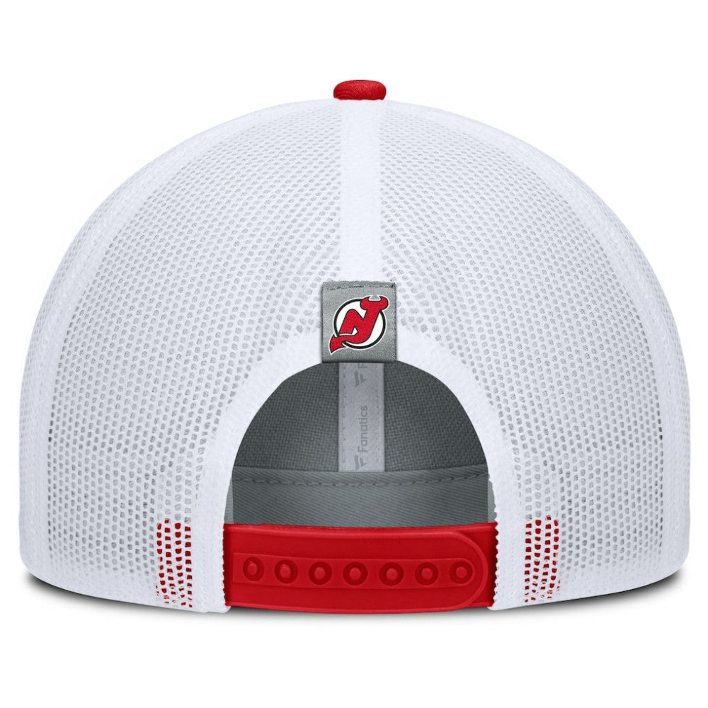 New Jersey Devils Fanatics Fundamental Adapt Trucker Adjustable Hat - Gray/Red - NHL 202777669