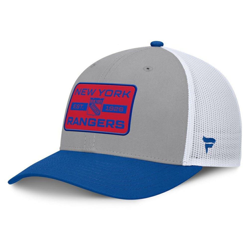 New York Rangers Fanatics Fundamental Adapt Trucker Adjustable Hat - Gray/Blue - NHL 202777670