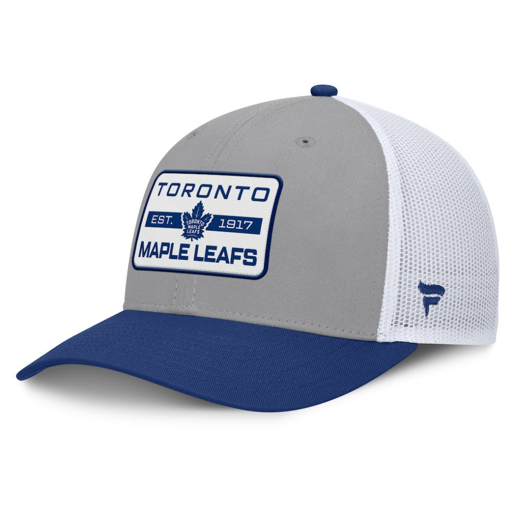 Toronto Maple Leafs Fanatics Fundamental Adapt Trucker Adjustable Hat - Gray/Blue - NHL 202777671