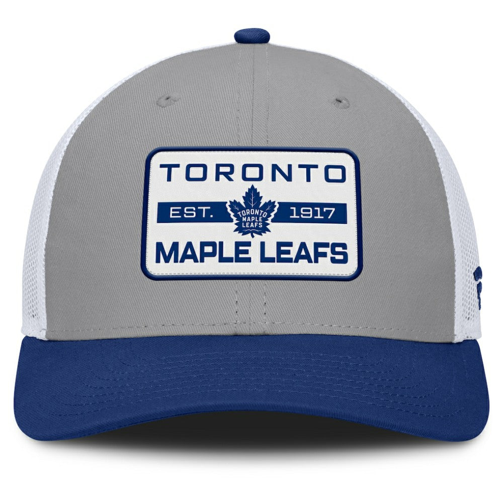 Toronto Maple Leafs Fanatics Fundamental Adapt Trucker Adjustable Hat - Gray/Blue - NHL 202777671