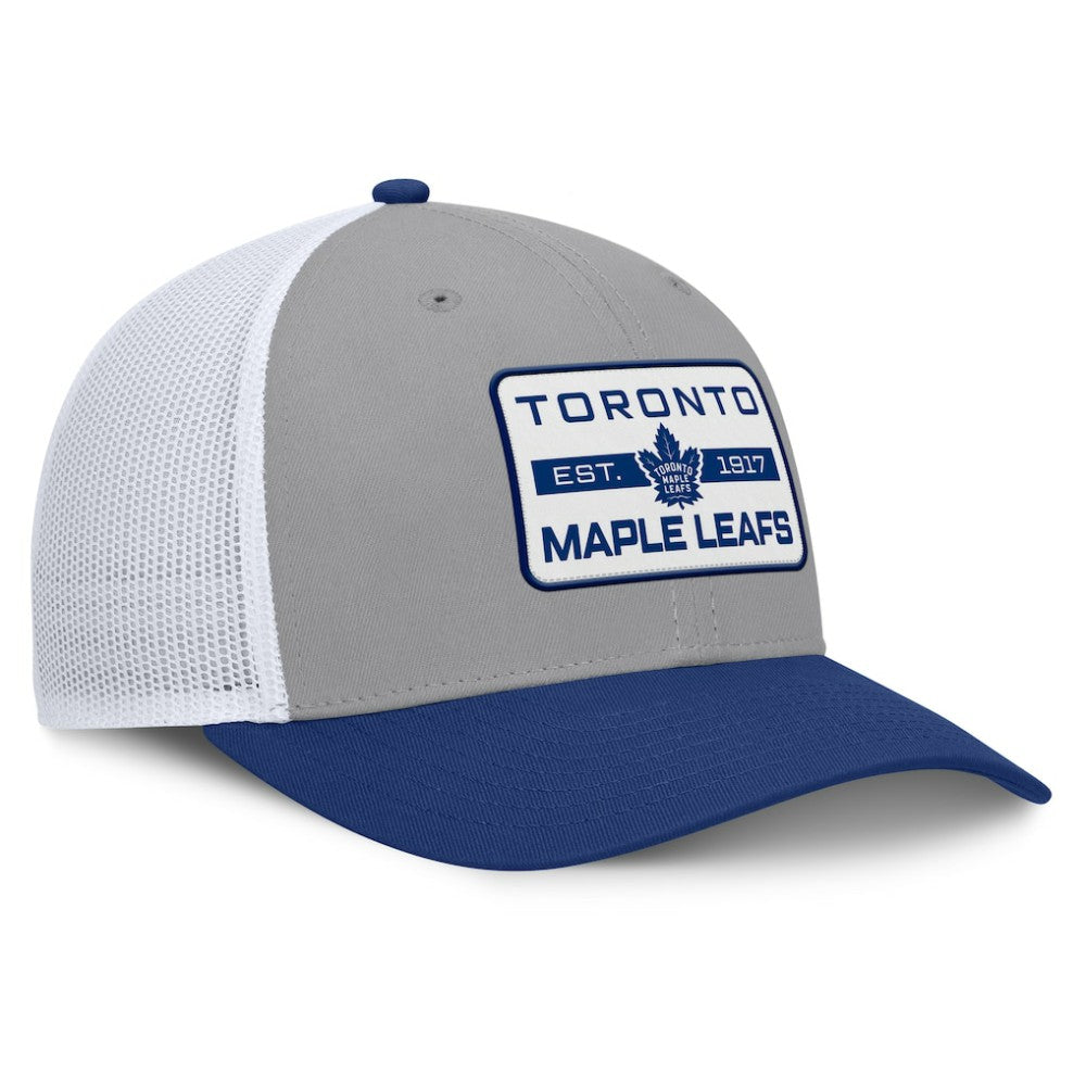 Toronto Maple Leafs Fanatics Fundamental Adapt Trucker Adjustable Hat - Gray/Blue - NHL 202777671