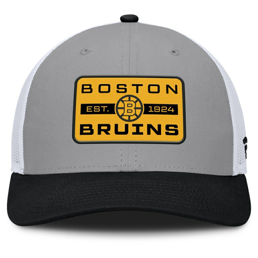 Boston Bruins Fanatics Fundamental Adapt Trucker Adjustable Hat - Gray/Black - NHL 202777675