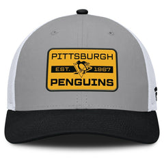 Pittsburgh Penguins Fanatics Fundamental Adapt Trucker Adjustable Hat - Gray/Black - NHL 202777680