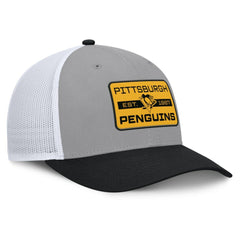 Pittsburgh Penguins Fanatics Fundamental Adapt Trucker Adjustable Hat - Gray/Black - NHL 202777680