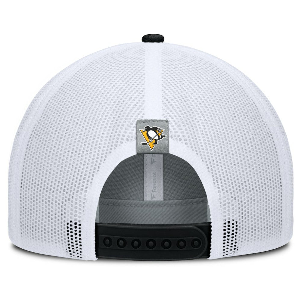 Pittsburgh Penguins Fanatics Fundamental Adapt Trucker Adjustable Hat - Gray/Black - NHL 202777680