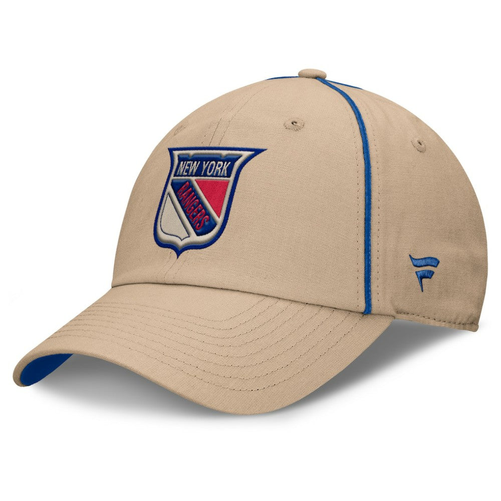 New York Rangers Fanatics Heritage Setoff Adjustable Hat - Tan - NHL 202777697