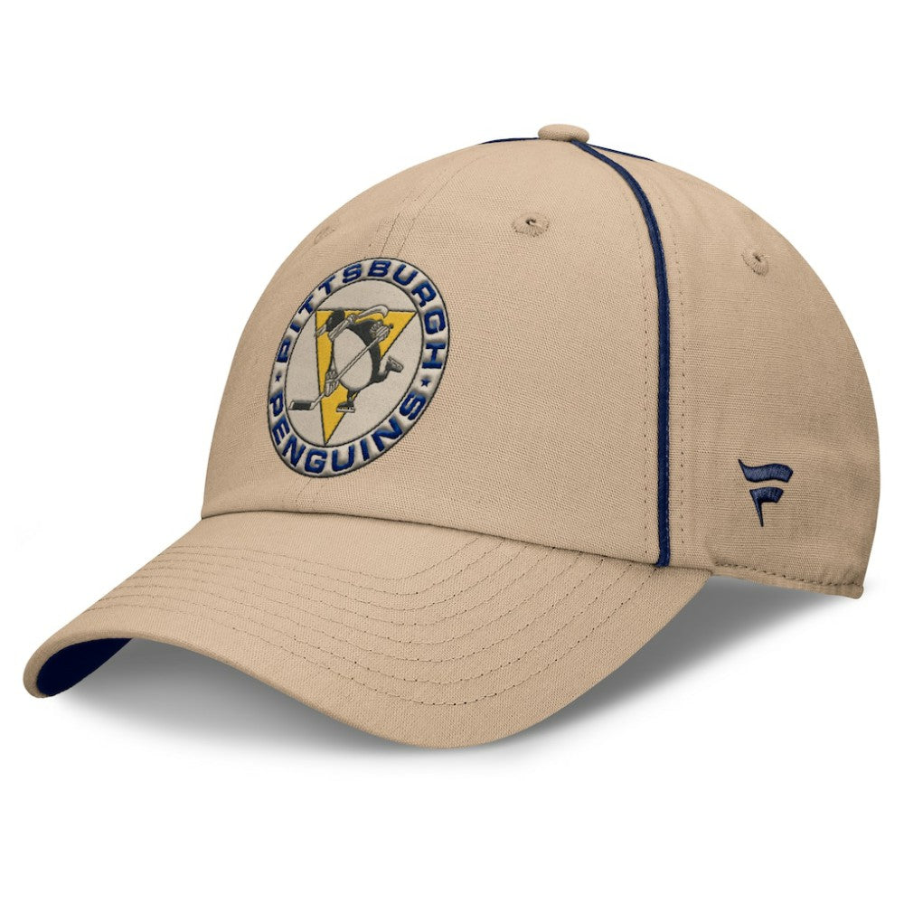 Pittsburgh Penguins Fanatics Heritage Setoff Adjustable Hat - Tan - NHL 202777699