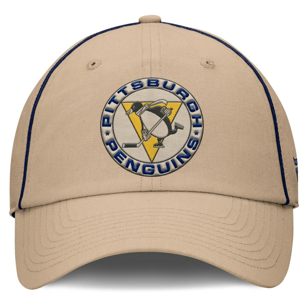 Pittsburgh Penguins Fanatics Heritage Setoff Adjustable Hat - Tan - NHL 202777699