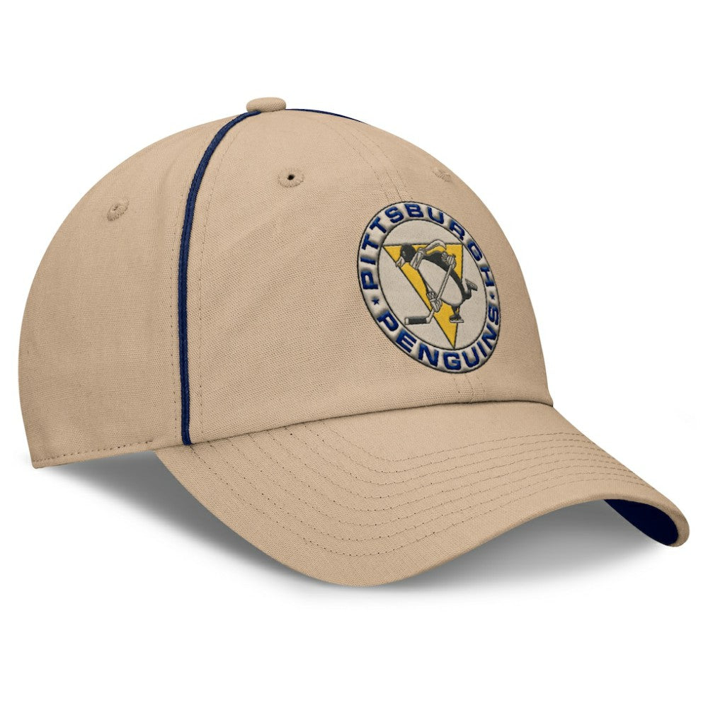 Pittsburgh Penguins Fanatics Heritage Setoff Adjustable Hat - Tan - NHL 202777699