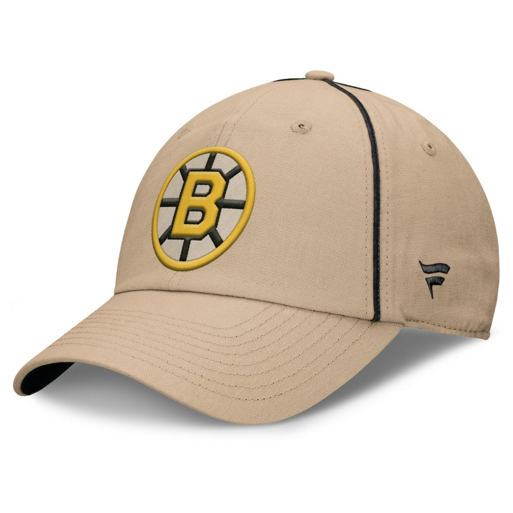 Boston Bruins Fanatics Heritage Setoff Adjustable Hat - Tan - NHL 202777701