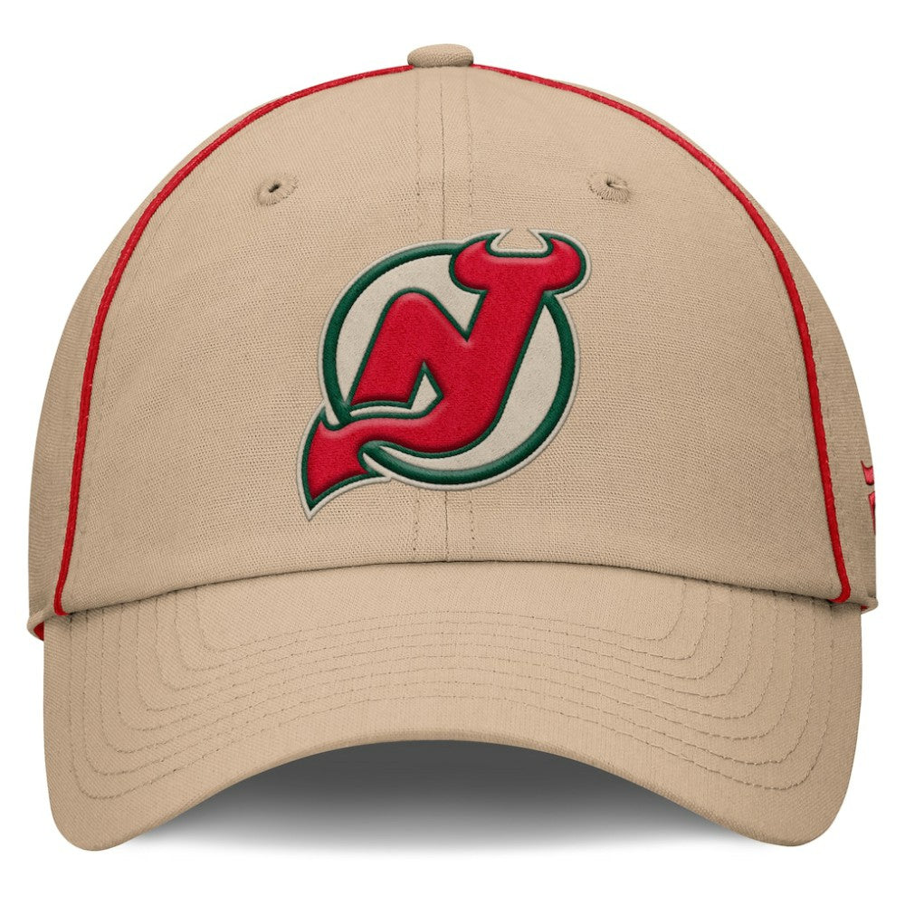 New Jersey Devils Fanatics Heritage Setoff Adjustable Hat - Tan - NHL 202777702