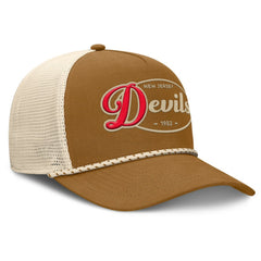 New Jersey Devils Fanatics Heritage Fetch A-Frame Trucker Adjustable Hat - Brown/Cream - NHL 202777710