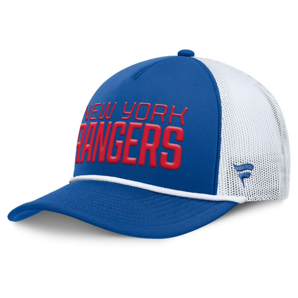 New York Rangers Fanatics Heritage Dutch A-Frame Trucker Adjustable Hat - Blue/White - NHL 202777748