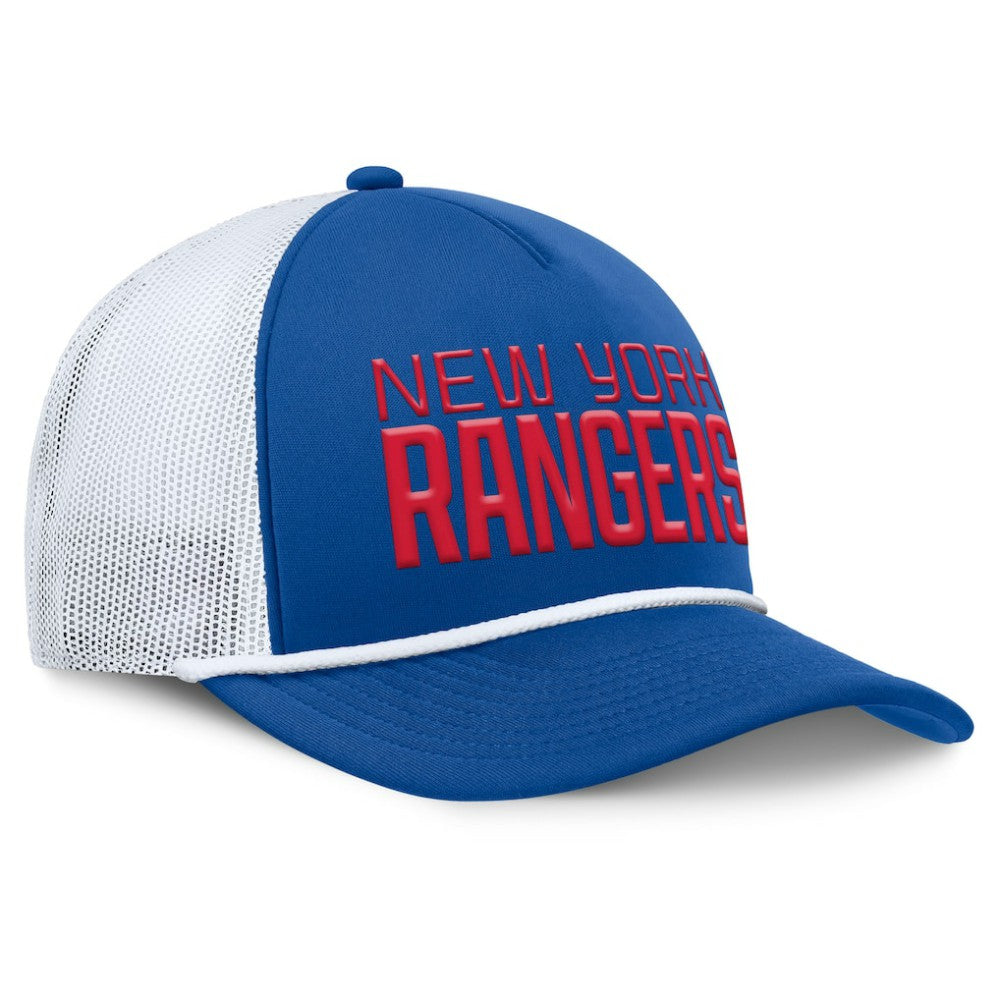 New York Rangers Fanatics Heritage Dutch A-Frame Trucker Adjustable Hat - Blue/White - NHL 202777748
