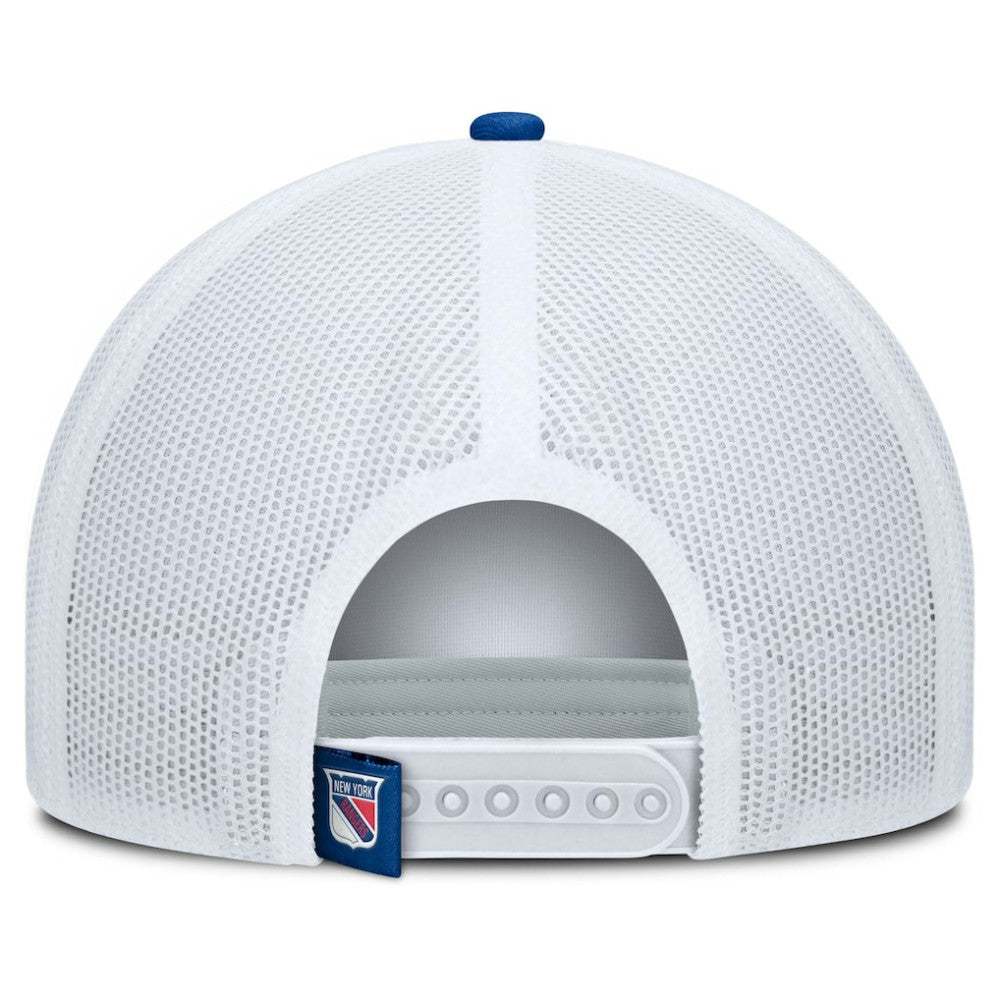 New York Rangers Fanatics Heritage Dutch A-Frame Trucker Adjustable Hat - Blue/White - NHL 202777748