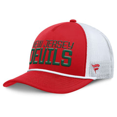 New Jersey Devils Fanatics Heritage Dutch A-Frame Trucker Adjustable Hat - Red/White - NHL 202777752