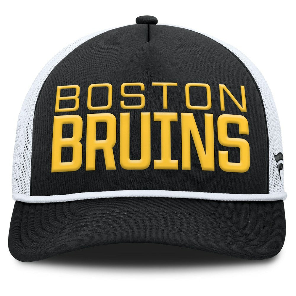 Boston Bruins Fanatics Heritage Dutch A-Frame Trucker Adjustable Hat - Black/White - NHL 202777755