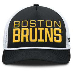 Boston Bruins Fanatics Heritage Dutch A-Frame Trucker Adjustable Hat - Black/White - NHL 202777755