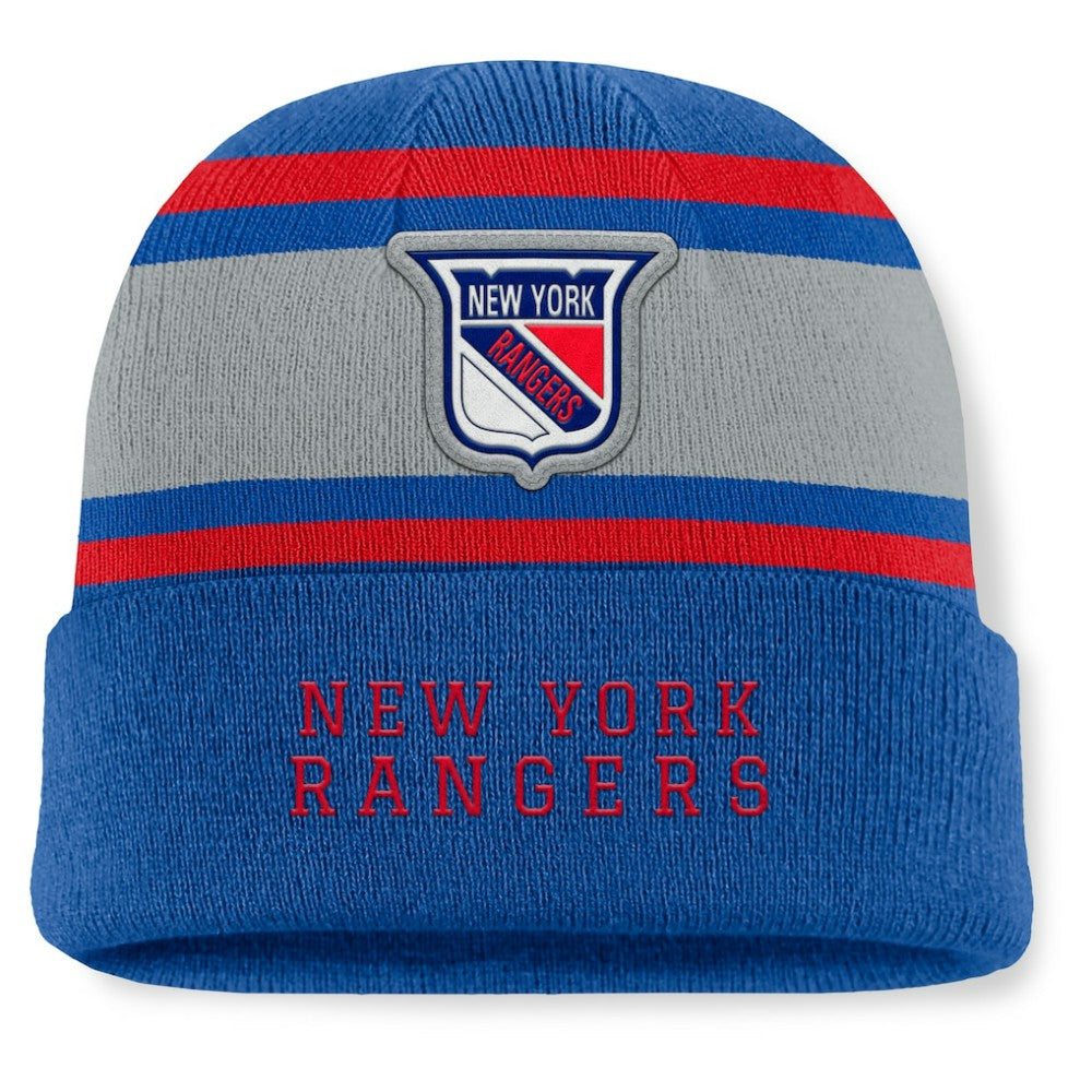 New York Rangers Fanatics Heritage Varsity Cuffed Knit Hat - Blue - NHL 202777758