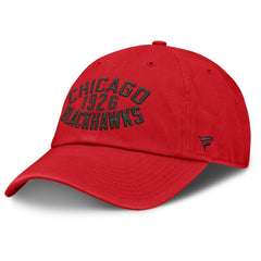 Chicago Blackhawks Fanatics Fundamentals Archer Adjustable Hat - Red - NHL 202777773