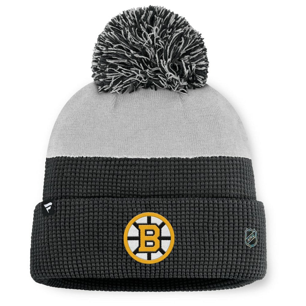 Boston Bruins Fanatics Authentic Pro Home Ice Cuffed Knit Hat with Pom - Black/Gray - NHL 202777817